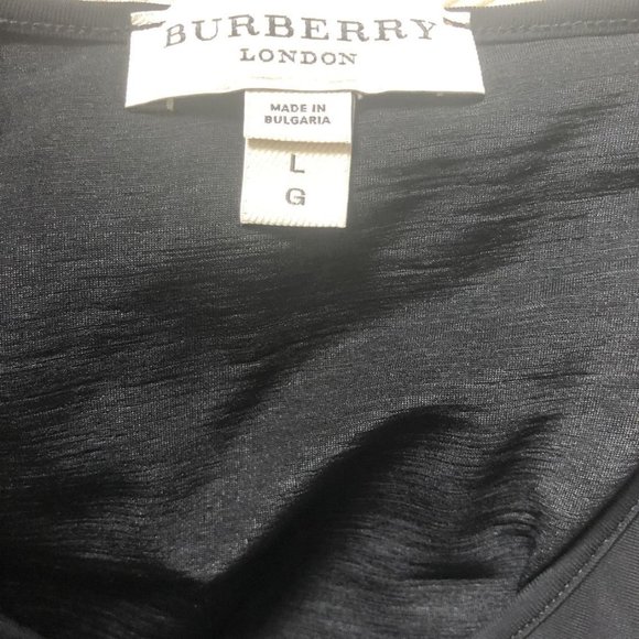 Authentic BURBERRY LONDON Ruched V-Neck BLACK Top - Picture 4 of 6